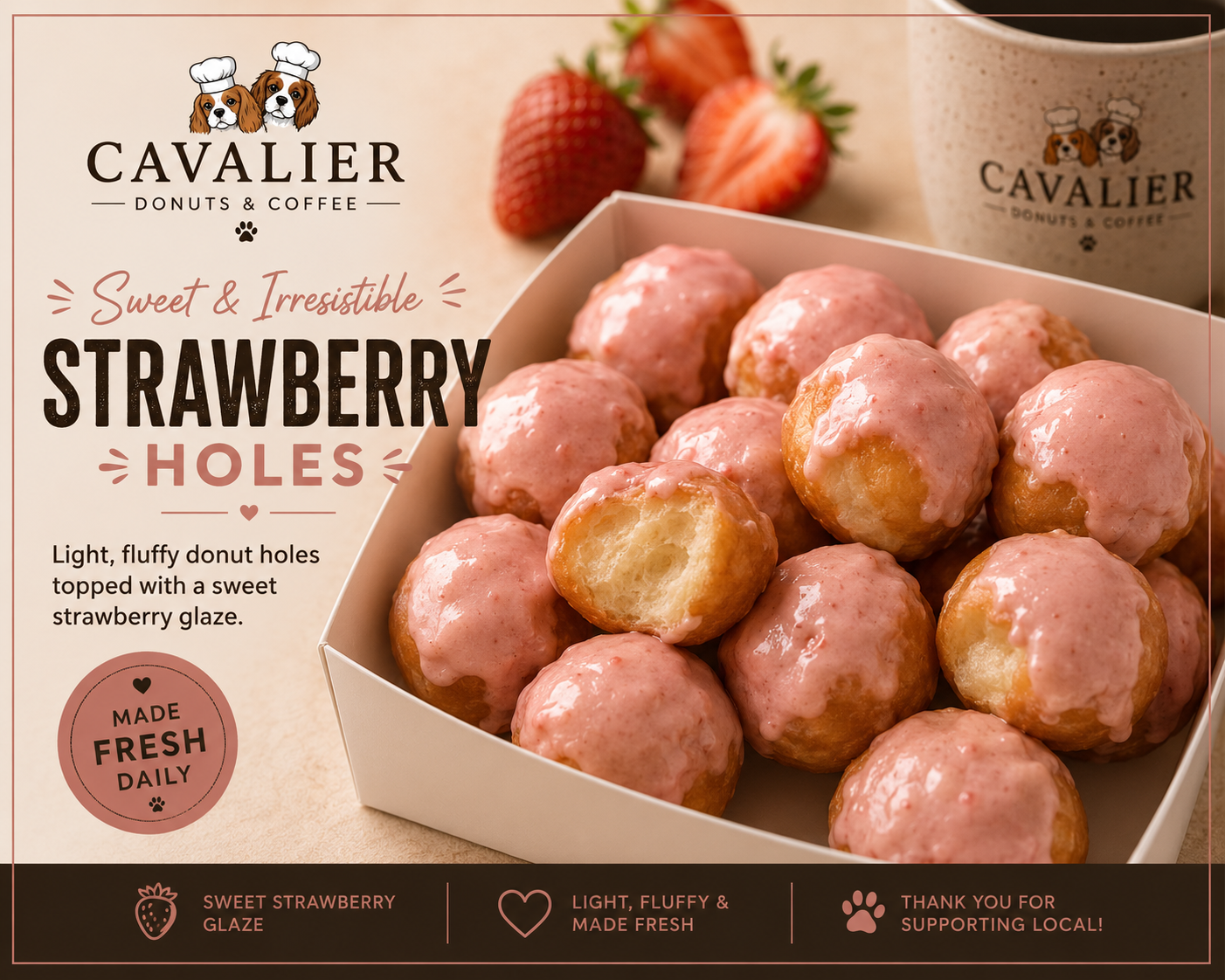 Strawberry Donut Holes